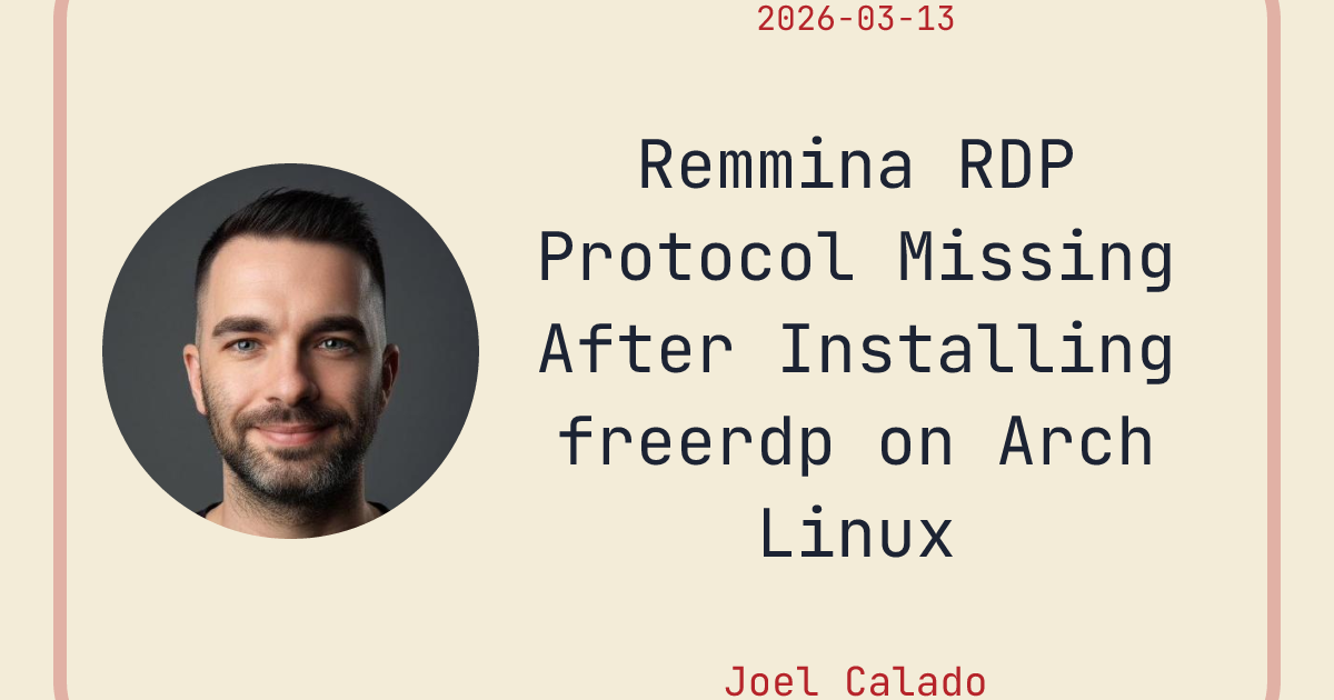 Remmina RDP Protocol Missing After Installing freerdp on Arch Linux ...