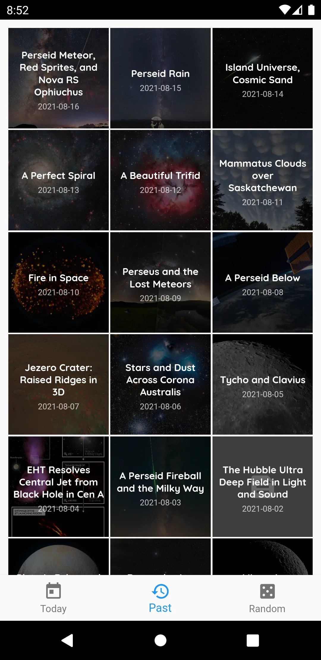 Archive of previous APODs