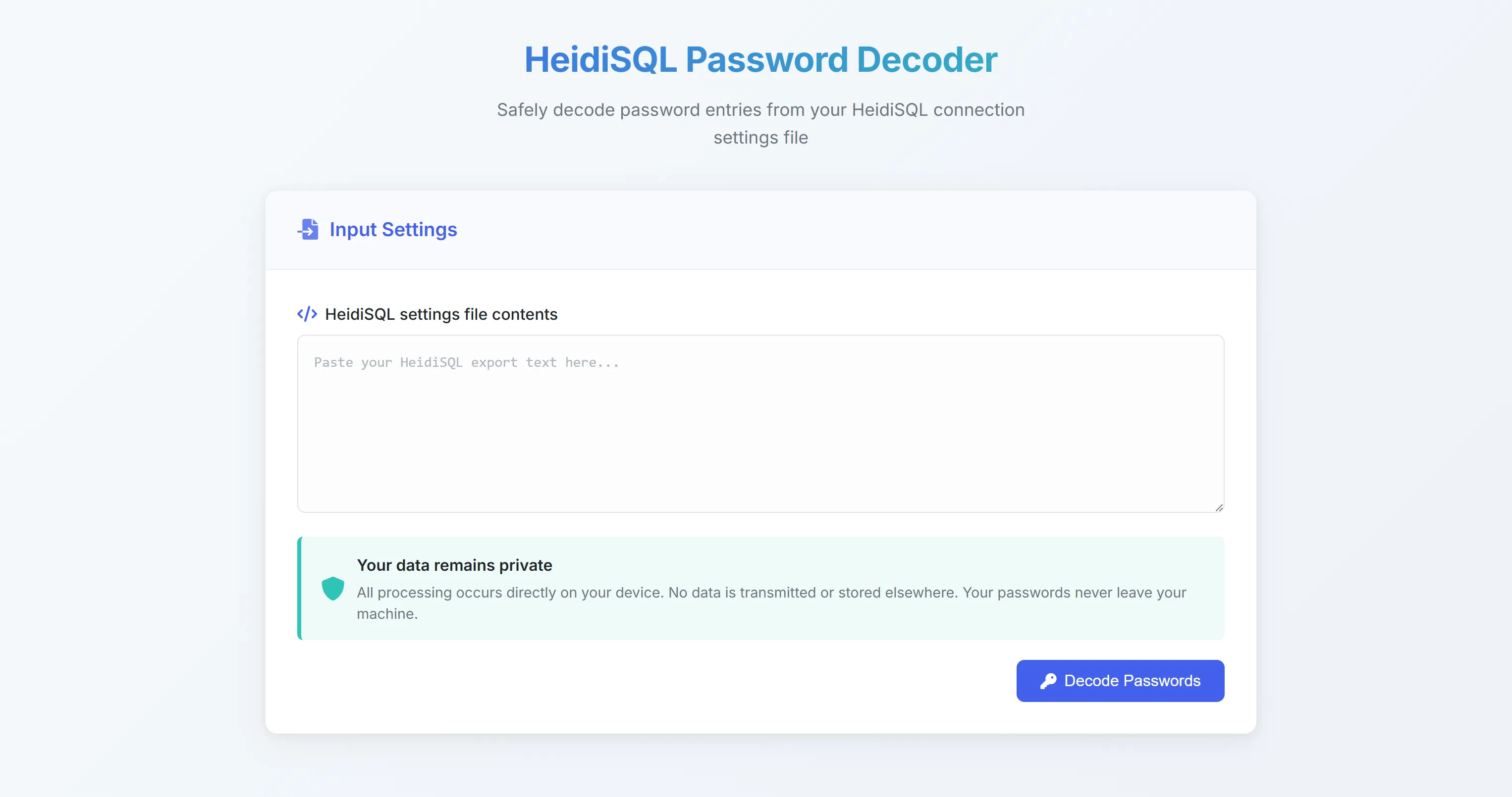 HeidiSQL Password Decoder Screenshot