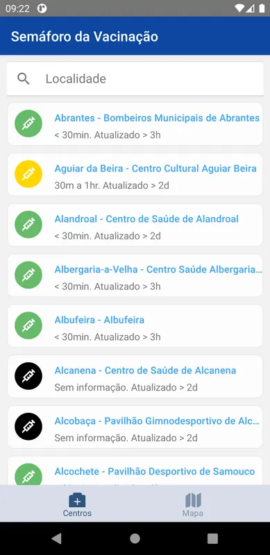 Searching centers